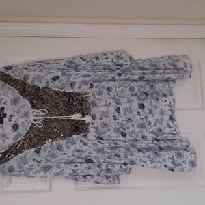 Sequined gauze blouse